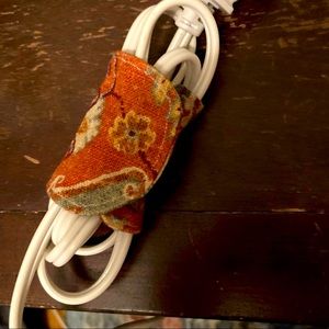 Three Handmade Fabric Cord Holders